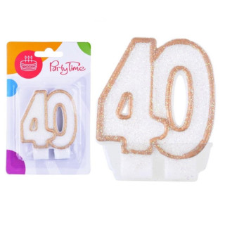 Świeczki numerki białe nr 40